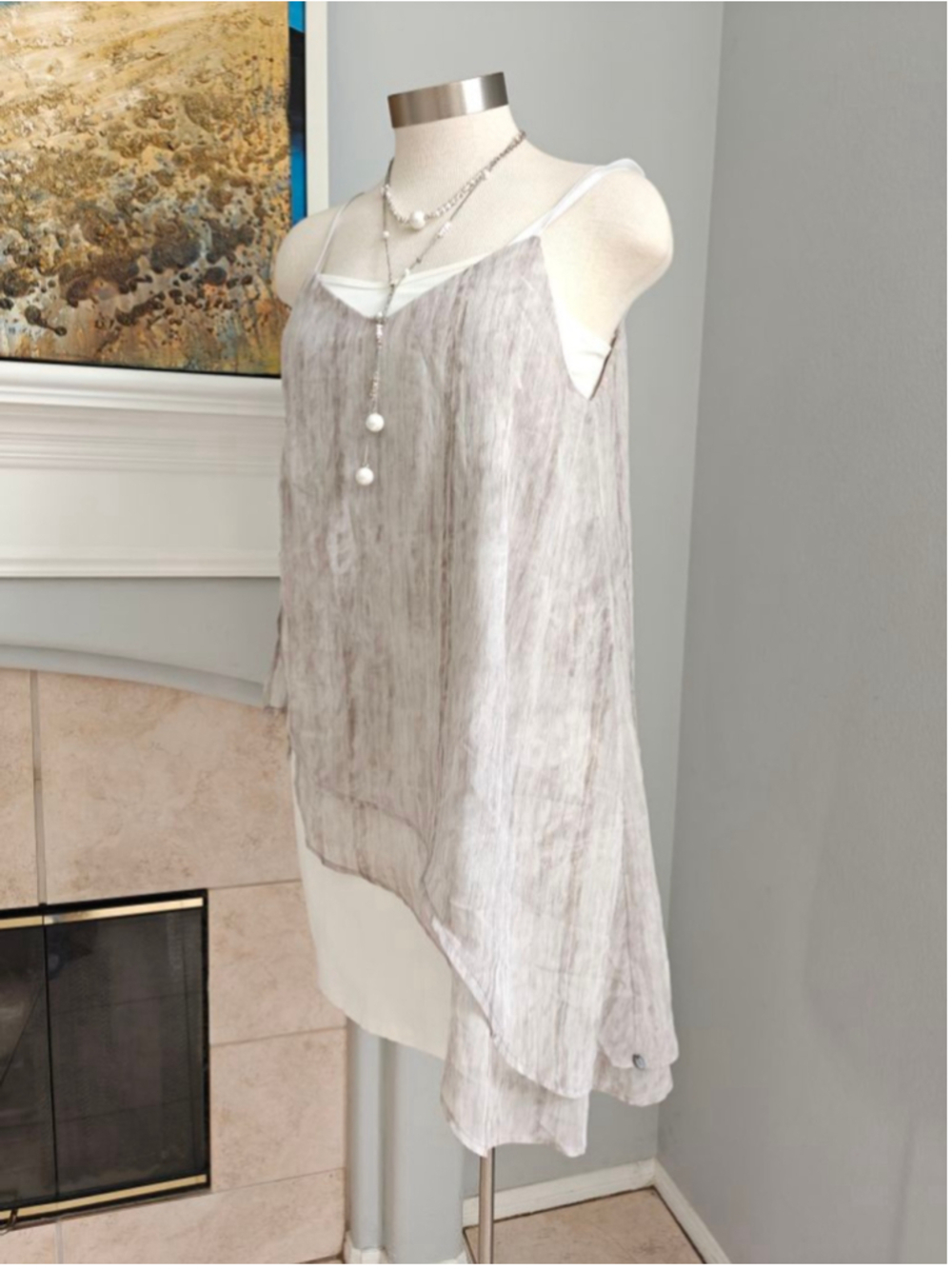 Asymmetrical Chiffon Cami | Romantic Layered Tank